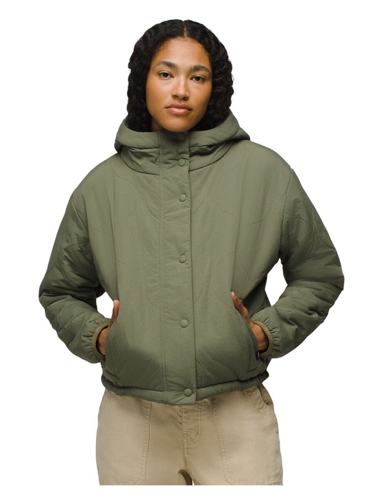 Prana Jackets & Blazers - Prana Encinitas Olive Quilted Hooded Puffer Jacket. Size Medium.